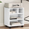 vidaXL - Printerkastje - met - wielen - 41x32x48 - cm - wit