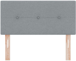 vidaXL - Hoofdbord - met - knopen - lichtgrijs - 90 - cm - stof