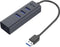 i-tec USB 3.0 Metal HUB - 3-Port met Gigabit Ethernet-adapter - Grijs