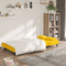 vidaXL - Slaapbank - 2-zits - met - 2 - kussens - fluweel - geel