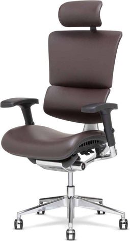 X-Chair bureaustoel X4 brisa leer Rood met hoofdsteun