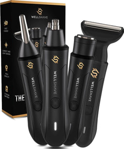 Wellshave 4-in-1 Neustrimmer Ultimate - Neus Oor Wenkbrauw Trimmer - USB Oplaadbaar - Compact Design