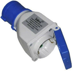 Adapter Solera 904012 Met deksel CETAC Schuko Blauw Grijs 16 A