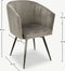 Furnicher BEN Draaibare Eetkamerstoel - Fluwelen bekleding - Modern design - Stalen frame - Grijs fluweel - Zwarte poten