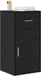 vidaXL - Dressoir - in - Zwart - Eiken - 38x34,5x75 - cm - van - Engineered - Wood