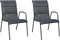vidaXL - Tuinstoelen - stapelbaar - 2 - st - staal - en - textileen - zwart