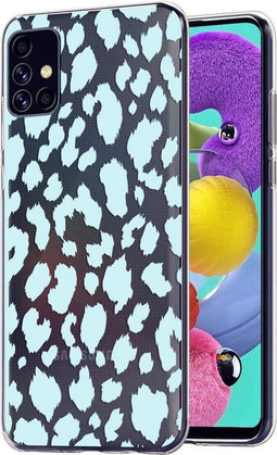 iMoshion Hoesje Geschikt voor Samsung Galaxy A51 Hoesje Siliconen - iMoshion Design hoesje - Blauw / Transparant / Design Leopard Blue