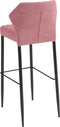 Louis Stapelbare barkruk roze, velvet gestoffeerd, brandvertragend - SET VAN 2