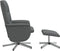 Fauteuil verstelbaar met voetenbank stof donkergrijs