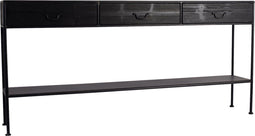 PTMD Sidetable Ray Zwart Houten Metal Frame 3 Laden L