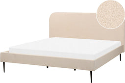 FLAYAT - Tweepersoonsbed - Beige - 180 x 200 cm - Bouclé