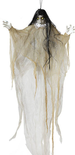 Halloween/horror thema hang decoratie spook/skelet/geest - enge/griezelige pop - 122 cm