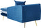 GONESSE - Chaise longue - Marineblauw - Fluweel