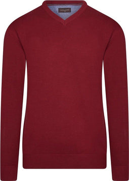 Cappuccino Italia Pullover - Heren Sweater - Katoen/Acryl - Rood - M
