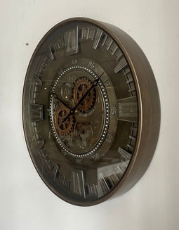 Wandklok oud zilver - wandklok industrieel - industriele klok 60 cm
