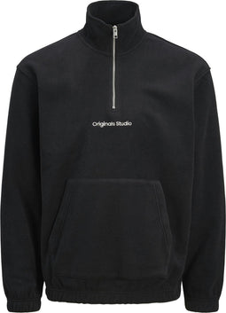 JACK&JONES JORVESTERBRO - Fleece Quarter Zip - Lange mouwen - Zwart