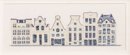 Thea Gouverneur - Borduurpakket met telpatroon - 552A - Voorgesorteerde DMC Garens - Delfts Blauwe Huisjes - Aida - 27 cm x 11 cm - DIY Kit