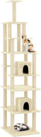 vidaXL - Kattenmeubel - met - sisal - krabpalen - 216 - cm - crèmekleurig