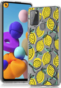 iMoshion Hoesje Geschikt voor Samsung Galaxy A21s Hoesje Siliconen - iMoshion Design hoesje - Geel / Allover Lemons