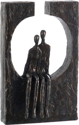 J-Line Koppel Zittend Op Voet Poly Donkerbruin