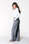 Colourful Rebel Rus Stripe Straight Pants - Dames Broeken - Elastische Tailleband - Grijs