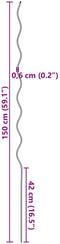 vidaXL - Spiraal - Plantensteunen - 50 - stuks - 150 - cm - Gegalvaniseerd - Staal