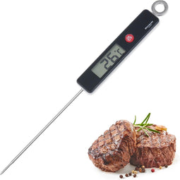 Westmark Vleesthermometer, insteekthermometer, meetbereik: 0 °C tot 200 °C/32 °F tot 392 °F, roestvrij staal/kunststof, zilver/zwart/rood, 12782280