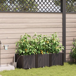 vidaXL - Tuinplanten - met - Waterirrigatiesysteem - 3 - stuks - Bruin