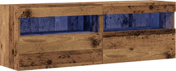vidaXL - TV - Wandkasten - met - LED - Verlichting - 2 - stuks - Oud - Hout - 60x30x40 - cm