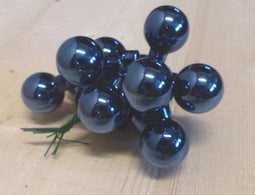 Kerstballetjes glasballetjes donkerblauw glans