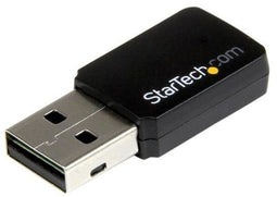 Startech.com USB433WACDB - USB 2.0 AC600 mini-dubbelband draadloze netwerkadapter - 802.11ac - Zwart