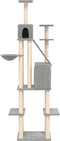 vidaXL - Kattenmeubel - met - sisal - krabpalen - 201 - cm - lichtgrijs