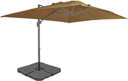 vidaXL - Parasol - met - draagbare - voet - taupe