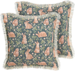 ALSTROEMERIA - Sierkussen set van 2 - Groen - 45 x 45 cm - Katoen