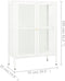 vidaXL - Dressoir - 75x35x105 - cm - staal - en - glas - wit