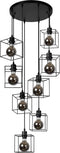 Atmooz - Hanglamp Manilla - Industrieel - Woonkamer / Slaapkamer / Eetkamer - Plafondlamp - Zwart - Hoogte 170cm - Metaal