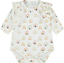 NAME IT NBFDAOMI LS BODY BOX - Meisjes Romper - Ronde hals - Regenboogprint - Maat 68
