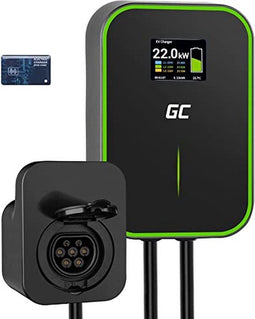 Green Cell EV15RFID oplaadstation voor elektrische voertuigen Zwart Aluminium Muur 3 Ingebouwd display LCD