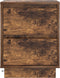 vidaXL - Nachttafeltje - met - LED-verlichting - in - Gerookt - Eiken - 39x34.5x50 - cm