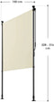Juskys Barbados - Verticale Zonnescherm - Uitschuifbaar UV-bestendig - Beige