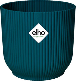 Elho Vibes Fold Rond 22 - Bloempot voor Binnen - 100% Gerecycled Plastic - Ø 22.0 x H 20.2 cm - Diepblauw