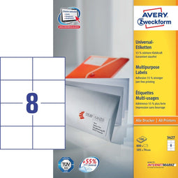 Avery Universele Etiketten - Printlabel - 105,0 x 74,0 mm - Wit