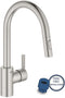 GROHE QuickFix Feel - 1-gats keukenkraan - hoge uitloop uittrekbare dual spray - Supersteel