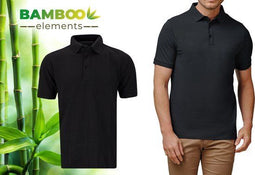 Bamboo Elements Polo - Heren Korte Mouw - Piqué Stof - Antraciet Grijs M