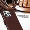 Selencia iPhone 15 Pro - Echt Lederen Bookcase - 3 Pashouders - Bruin