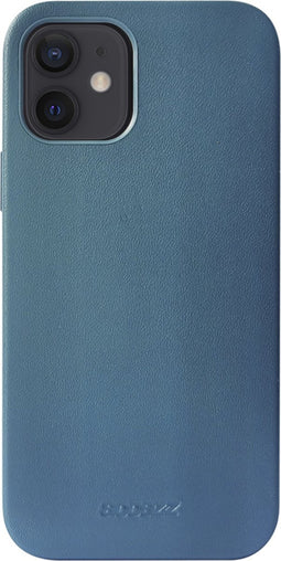 Accezz Hoesje Geschikt voor iPhone 12 Mini Hoesje - Accezz Leather Backcover Geschikt voor MagSafe - Donkerblauw