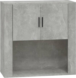 vidaXL - Wandkast - 80x33x80 - cm - bewerkt - hout - betongrijs