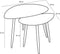 Mica Decorations Bijzettafel - Set van 2 - Druppelvormig - Zwart (2 stuks)