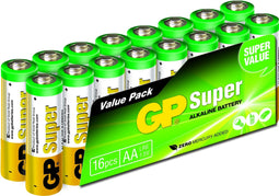 GP Super Alkaline AA - Batterijen - Lange levensduur - (16 stuks)