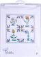 Thea Gouverneur - Borduurpakket met telpatroon - 485 - Voorgesorteerde DMC Garens - Delfts Blauwe Tegels Bloemen - Linnen - 28 cm x 28 cm - DIY Kit